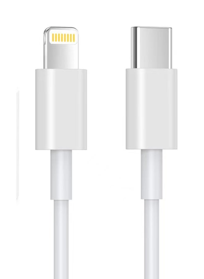 AFRIDIAN USB-C to 8-Pin Fast Charging Cable 2M – Durable Data Sync & Power Cord, White - Image 3